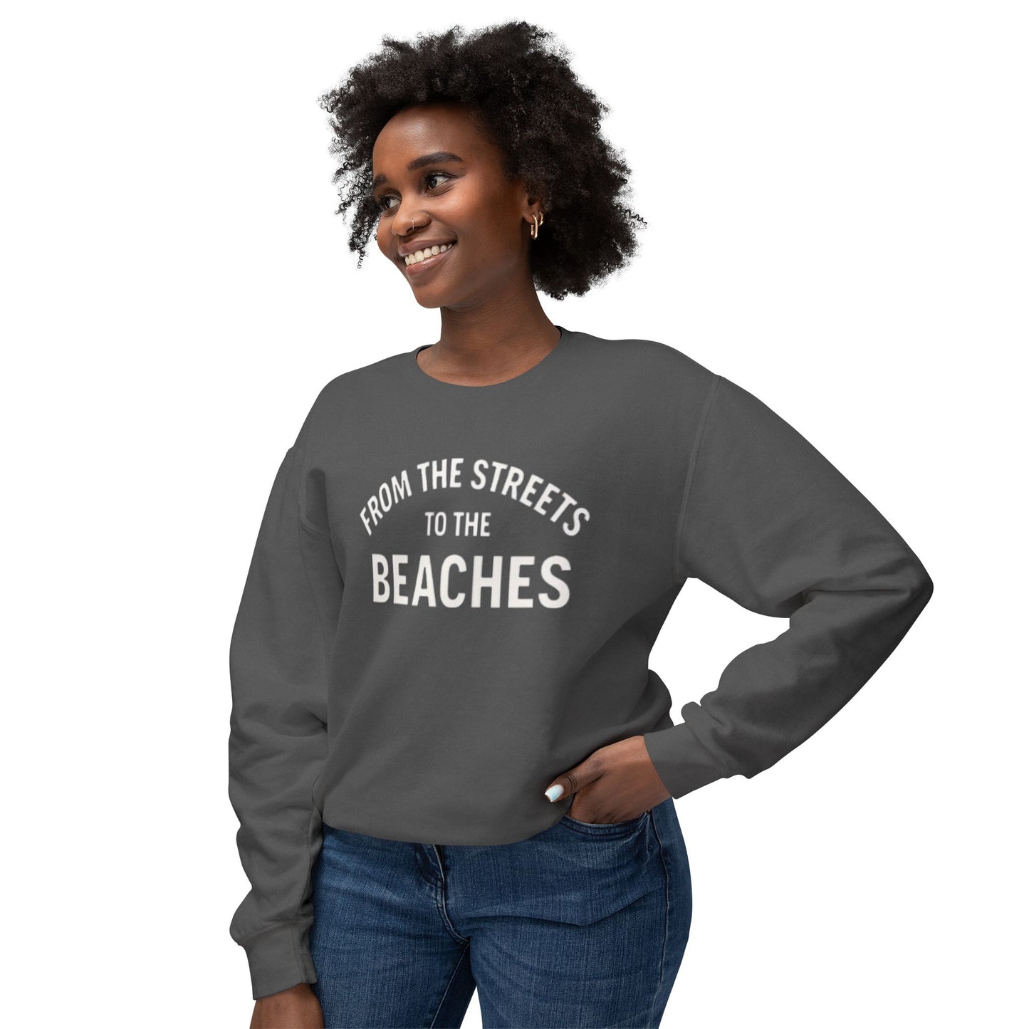 Cozy Beaches Sweatshirt, Unisex Sweater, Lightweight Crewneck, Summer Gift, Beach Lover Apparel