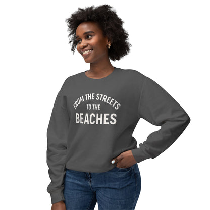 Cozy Beaches Sweatshirt, Unisex Sweater, Lightweight Crewneck, Summer Gift, Beach Lover Apparel
