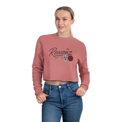 Reasonz Floral Cropped Sweatshirt — Women's Casual Vintage-Inspired Pullover