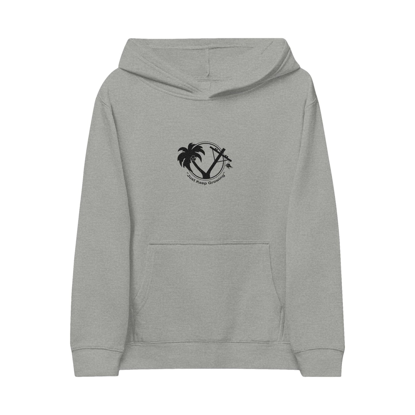 Cozy Kids Fleece Hoodie with Tropical Emblem