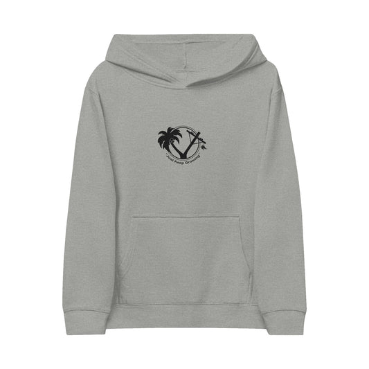 Cozy Kids Fleece Hoodie with Tropical Emblem