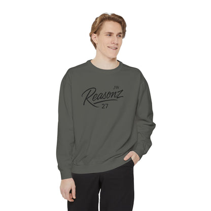 Sweatshirt — 'Reasonz' Script Logo Crewneck (Front Logo, Back "Give 'Em A Reasonz")