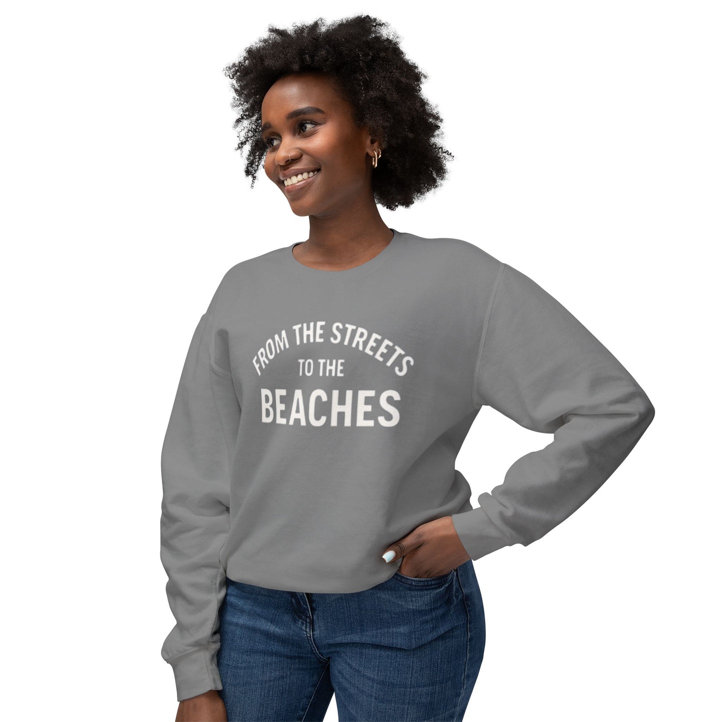 Cozy Beaches Sweatshirt, Unisex Sweater, Lightweight Crewneck, Summer Gift, Beach Lover Apparel