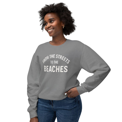 Cozy Beaches Sweatshirt, Unisex Sweater, Lightweight Crewneck, Summer Gift, Beach Lover Apparel