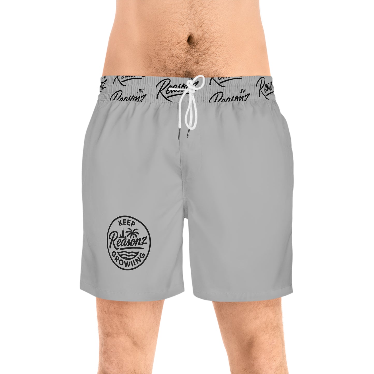 Copy of Men's Mid-Length Swim Shorts — Rust Orange 'To Keep Growing' Beach Trunks