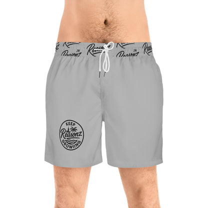 Copy of Men's Mid-Length Swim Shorts — Rust Orange 'To Keep Growing' Beach Trunks