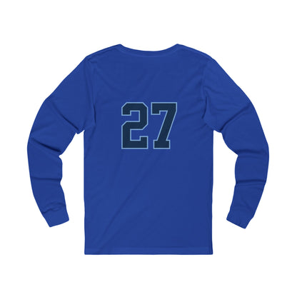 Reasonz Script Long Sleeve Tee — '27' Back Number Casual Baseball Shirt