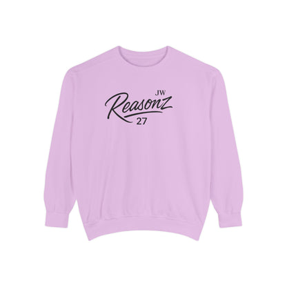 Sweatshirt — 'Reasonz' Script Logo Crewneck (Front Logo, Back "Give 'Em A Reasonz")