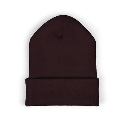 Embroidered "Rescue" Floral Cuffed Beanie - Yellow