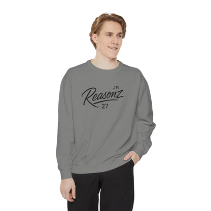 Sweatshirt — 'Reasonz' Script Logo Crewneck (Front Logo, Back "Give 'Em A Reasonz")