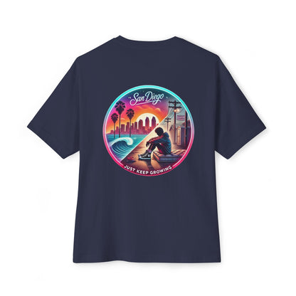 San Diego Just Keep Growing Graphic Tee, Unisex Oversized T-Shirt, Casual Summer Wear, Beach Vacation Top, Gift for Travel Lovers