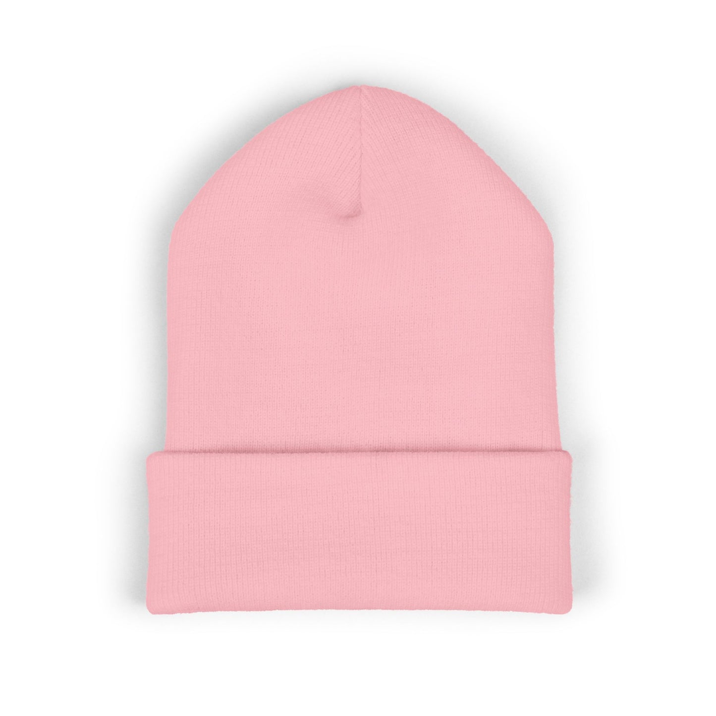 Embroidered "Rescue" Floral Cuffed Beanie - Yellow