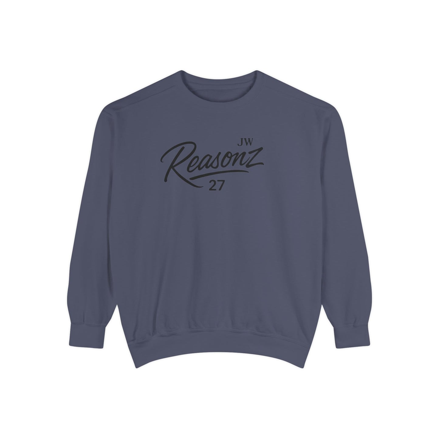 Sweatshirt — 'Reasonz' Script Logo Crewneck (Front Logo, Back "Give 'Em A Reasonz")