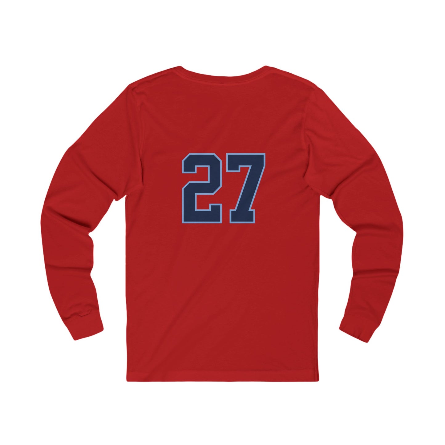 Reasonz Script Long Sleeve Tee — '27' Back Number Casual Baseball Shirt