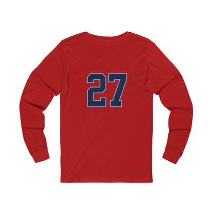 Reasonz Script Long Sleeve Tee — '27' Back Number Casual Baseball Shirt