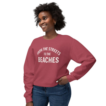 Cozy Beaches Sweatshirt, Unisex Sweater, Lightweight Crewneck, Summer Gift, Beach Lover Apparel
