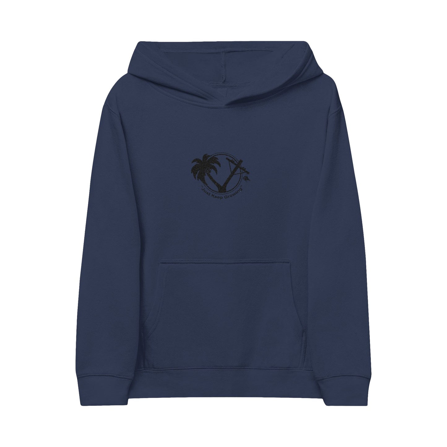 Cozy Kids Fleece Hoodie with Tropical Emblem