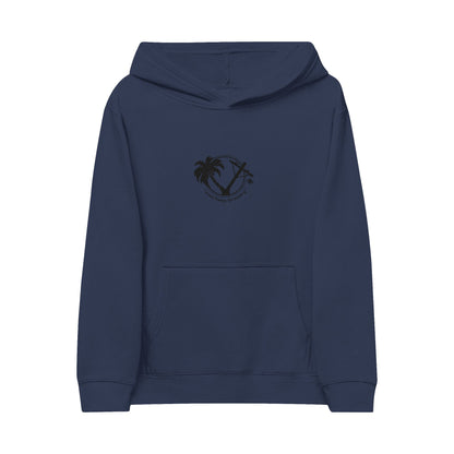 Cozy Kids Fleece Hoodie with Tropical Emblem