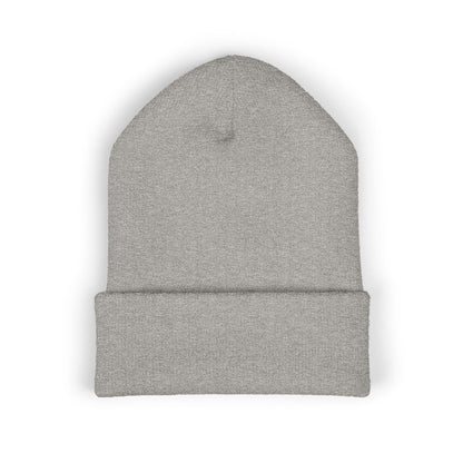 Embroidered "Rescue" Floral Cuffed Beanie - Yellow