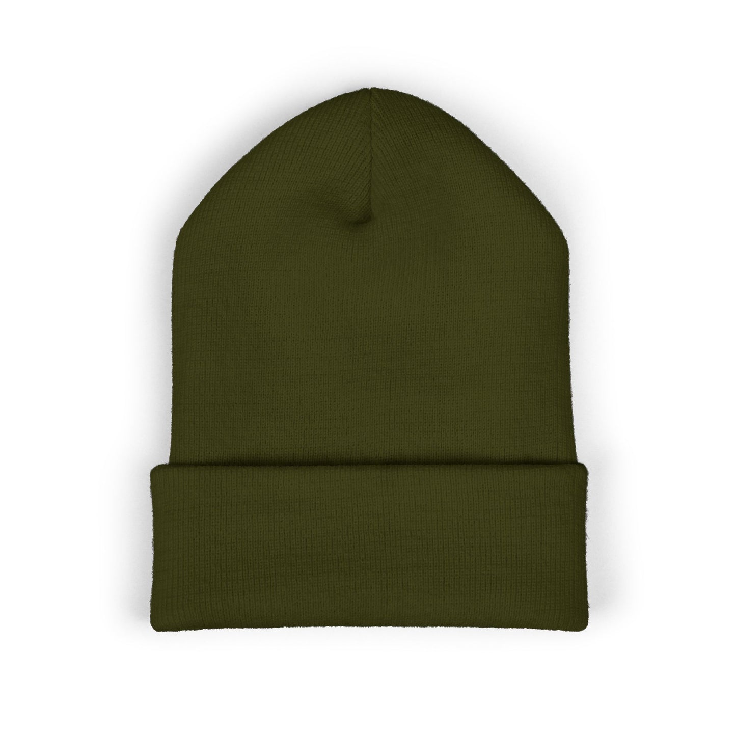 Embroidered "Rescue" Floral Cuffed Beanie - Yellow