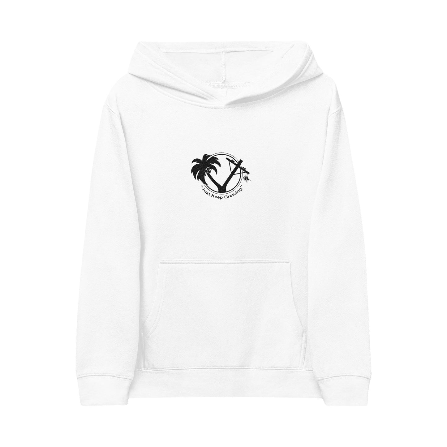 Cozy Kids Fleece Hoodie with Tropical Emblem