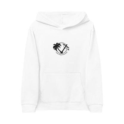Cozy Kids Fleece Hoodie with Tropical Emblem