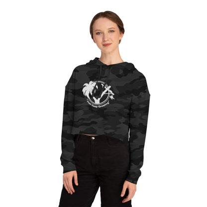 Women’s Cropped Hoodie - "Just Keep Growing" Tropical Design