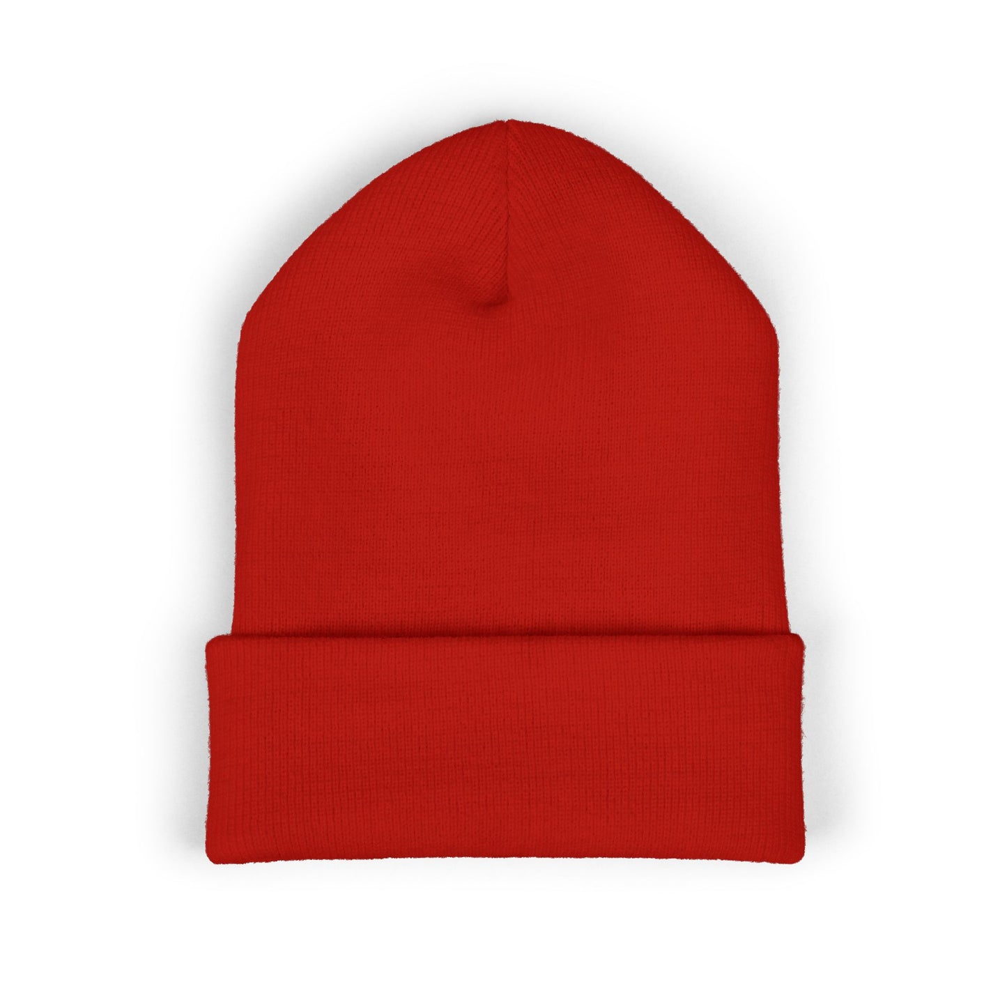 Embroidered "Rescue" Floral Cuffed Beanie - Yellow