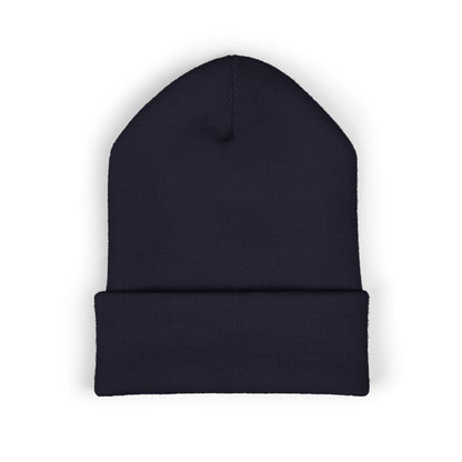 Embroidered "Rescue" Floral Cuffed Beanie - Yellow