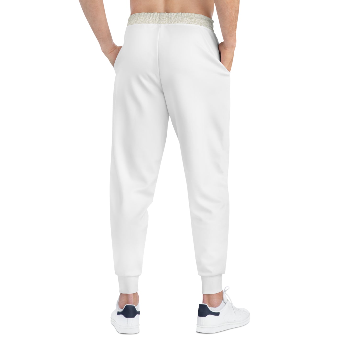 OG Palm Tree Athletic Joggers — Lightweight White Sweatpants