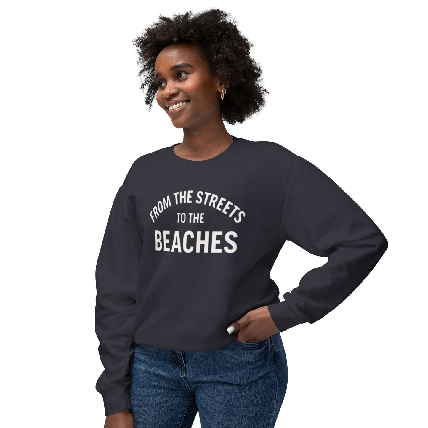 Cozy Beaches Sweatshirt, Unisex Sweater, Lightweight Crewneck, Summer Gift, Beach Lover Apparel