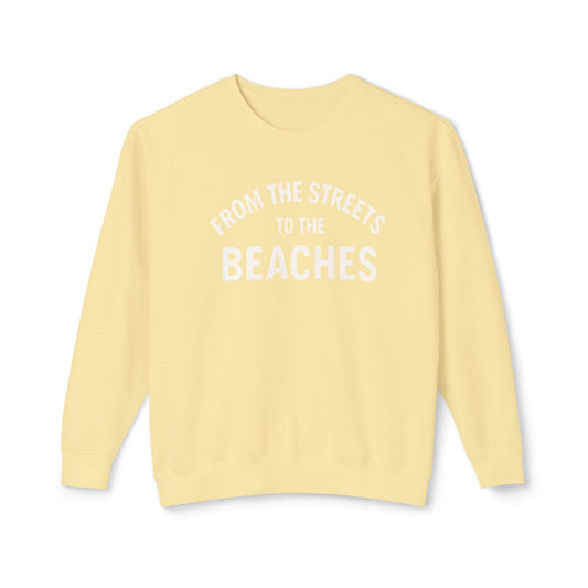 Cozy Beaches Sweatshirt, Unisex Sweater, Lightweight Crewneck, Summer Gift, Beach Lover Apparel