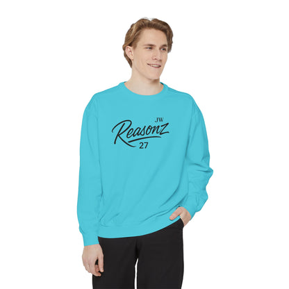 Sweatshirt — 'Reasonz' Script Logo Crewneck (Front Logo, Back "Give 'Em A Reasonz")