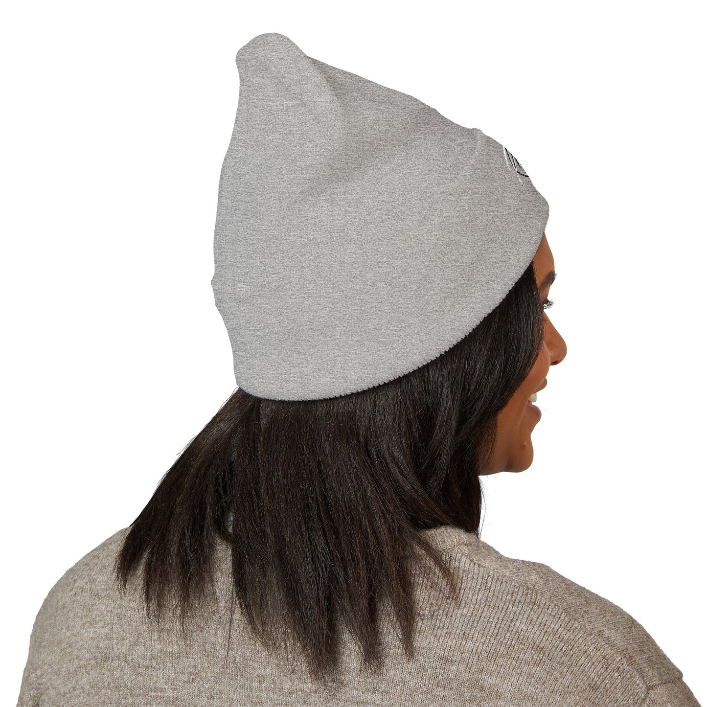 Embroidered "Rescue" Floral Cuffed Beanie - Yellow