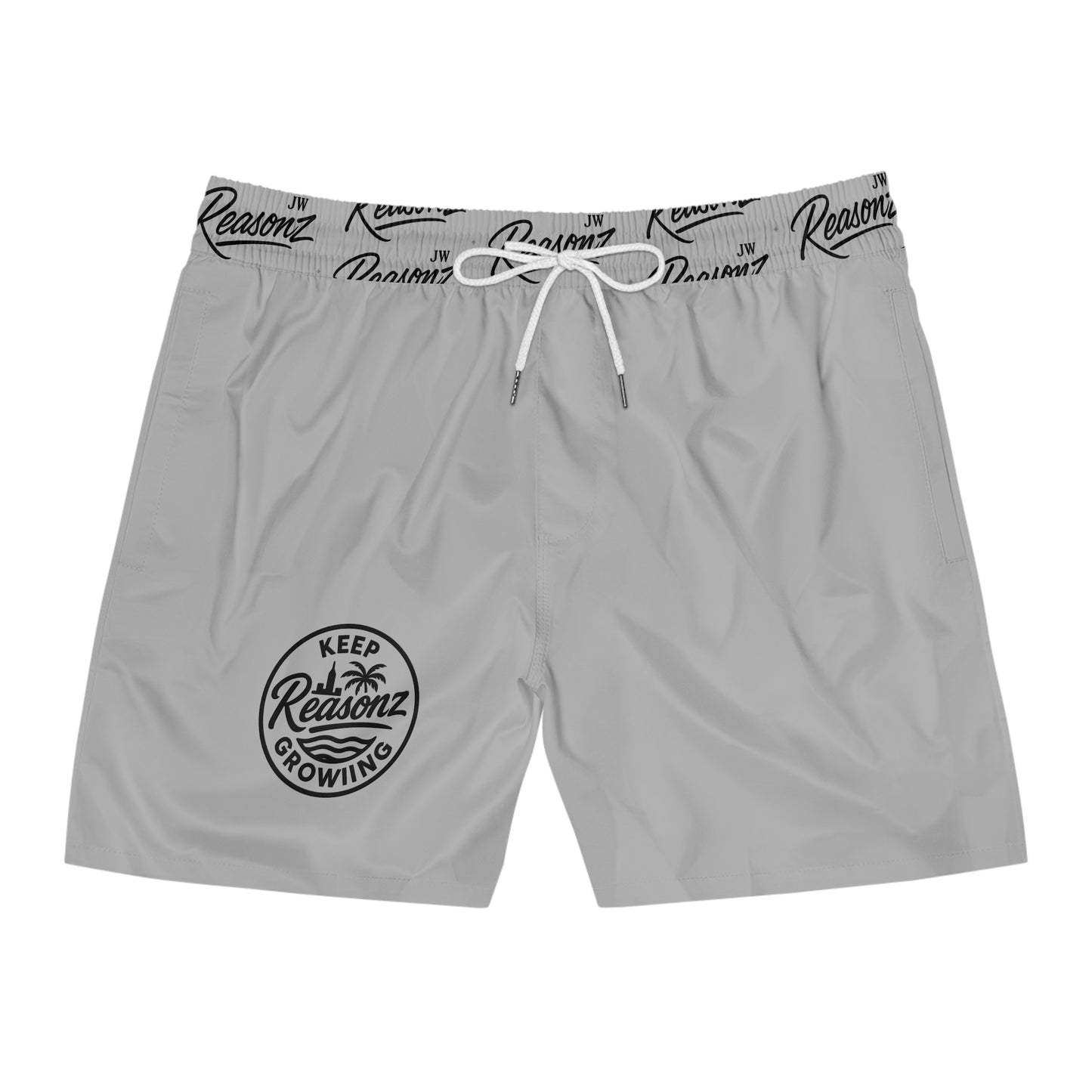Copy of Men's Mid-Length Swim Shorts — Rust Orange 'To Keep Growing' Beach Trunks