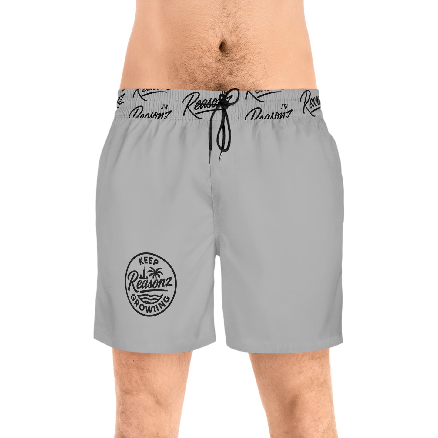 Copy of Men's Mid-Length Swim Shorts — Rust Orange 'To Keep Growing' Beach Trunks