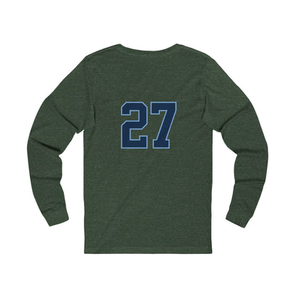 Reasonz Script Long Sleeve Tee — '27' Back Number Casual Baseball Shirt