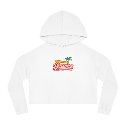 Cropped Hoodie — 'Reasonz' Surf Palm Logo Women's Cropped Hooded Sweatshirt