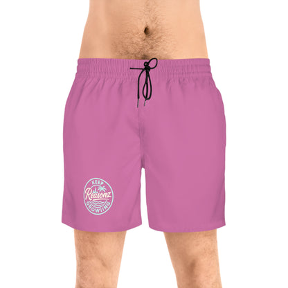 Men's Mid-Length Swim Shorts — Rust Orange 'To Keep Growing' Beach Trunks