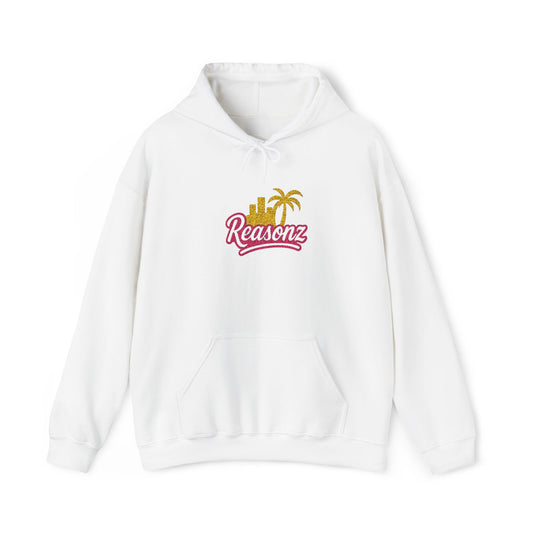 Hoodie — "Reasonz" Tropical Palm Retro Logo Pullover