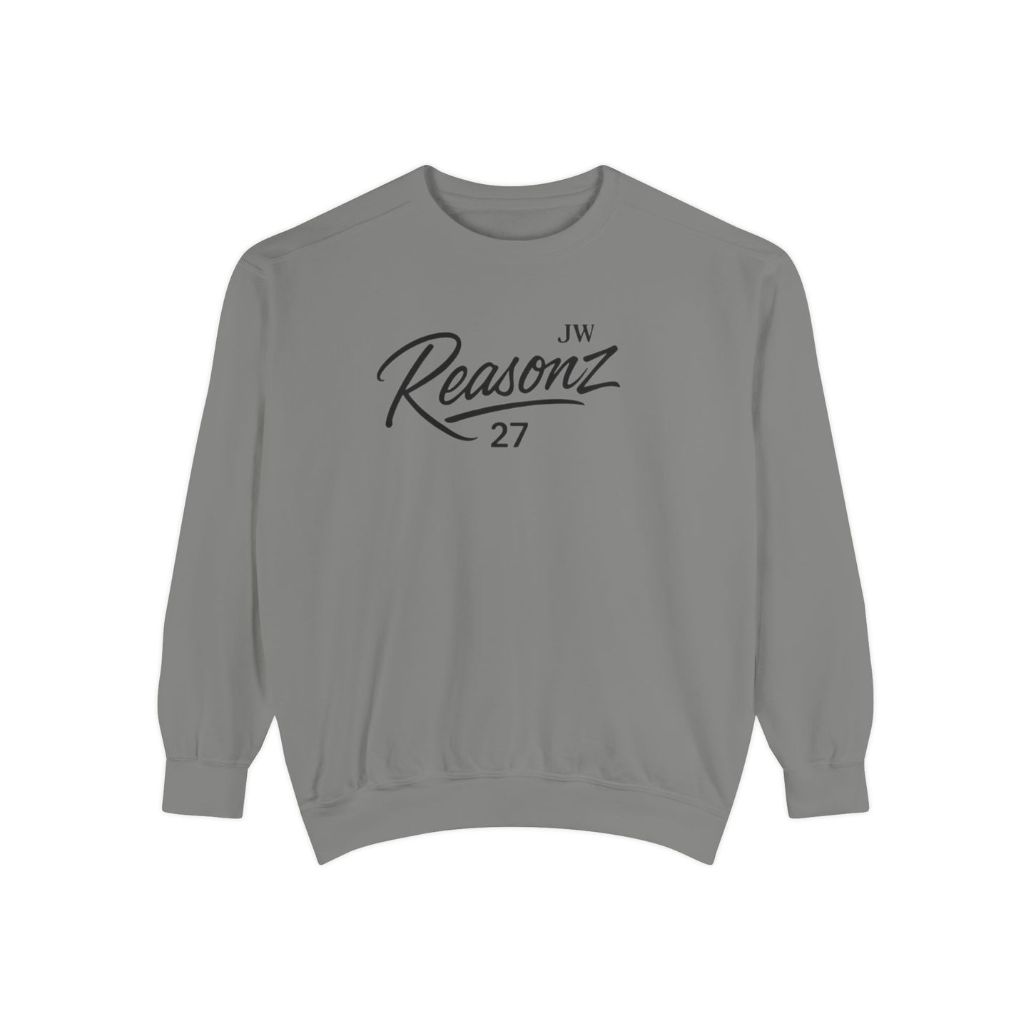 Sweatshirt — 'Reasonz' Script Logo Crewneck (Front Logo, Back "Give 'Em A Reasonz")