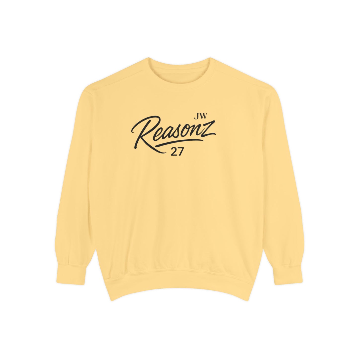 Sweatshirt — 'Reasonz' Script Logo Crewneck (Front Logo, Back "Give 'Em A Reasonz")