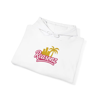 Hoodie — "Reasonz" Tropical Palm Retro Logo Pullover