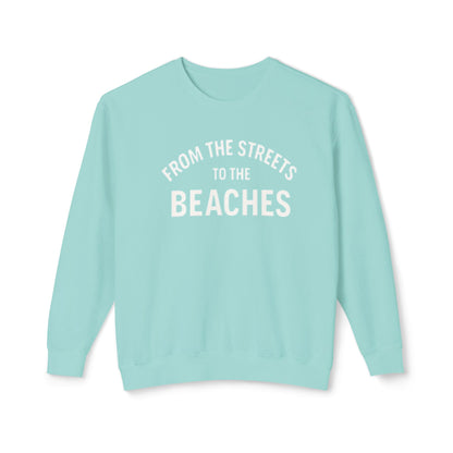 Cozy Beaches Sweatshirt, Unisex Sweater, Lightweight Crewneck, Summer Gift, Beach Lover Apparel