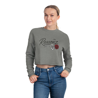 Reasonz Floral Cropped Sweatshirt — Women's Casual Vintage-Inspired Pullover