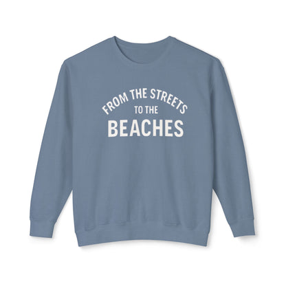 Cozy Beaches Sweatshirt, Unisex Sweater, Lightweight Crewneck, Summer Gift, Beach Lover Apparel