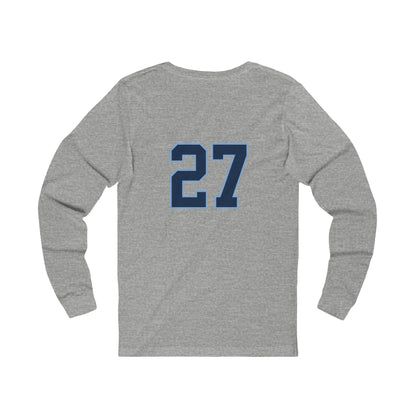 Reasonz Script Long Sleeve Tee — '27' Back Number Casual Baseball Shirt