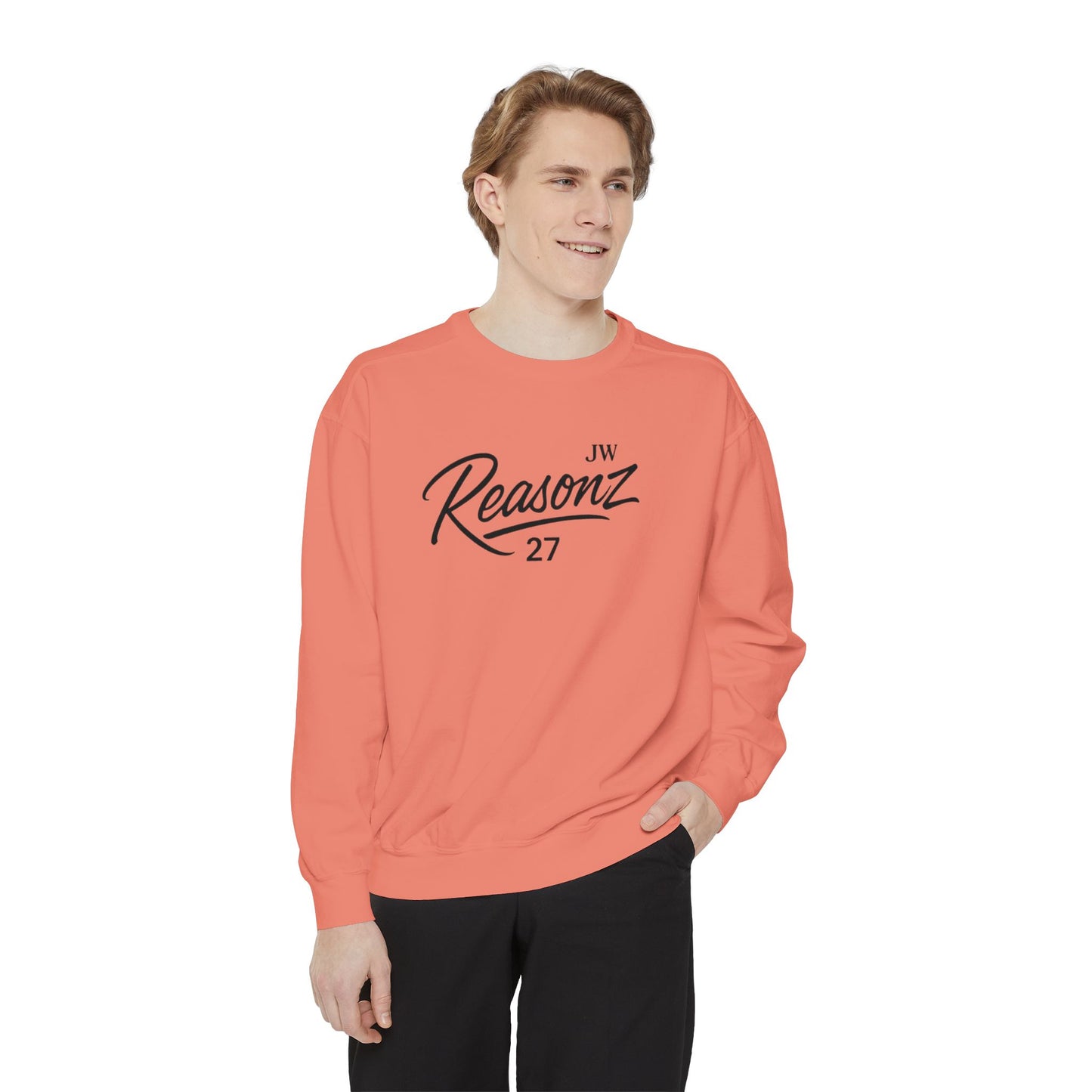 Sweatshirt — 'Reasonz' Script Logo Crewneck (Front Logo, Back "Give 'Em A Reasonz")