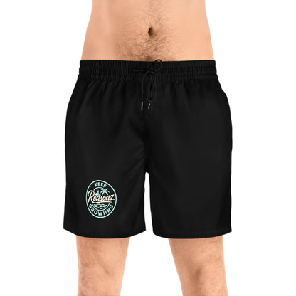 Reasonz Mid-Length Swim Shorts — Rust Orange 'To Keep Growing' Beach Trunks