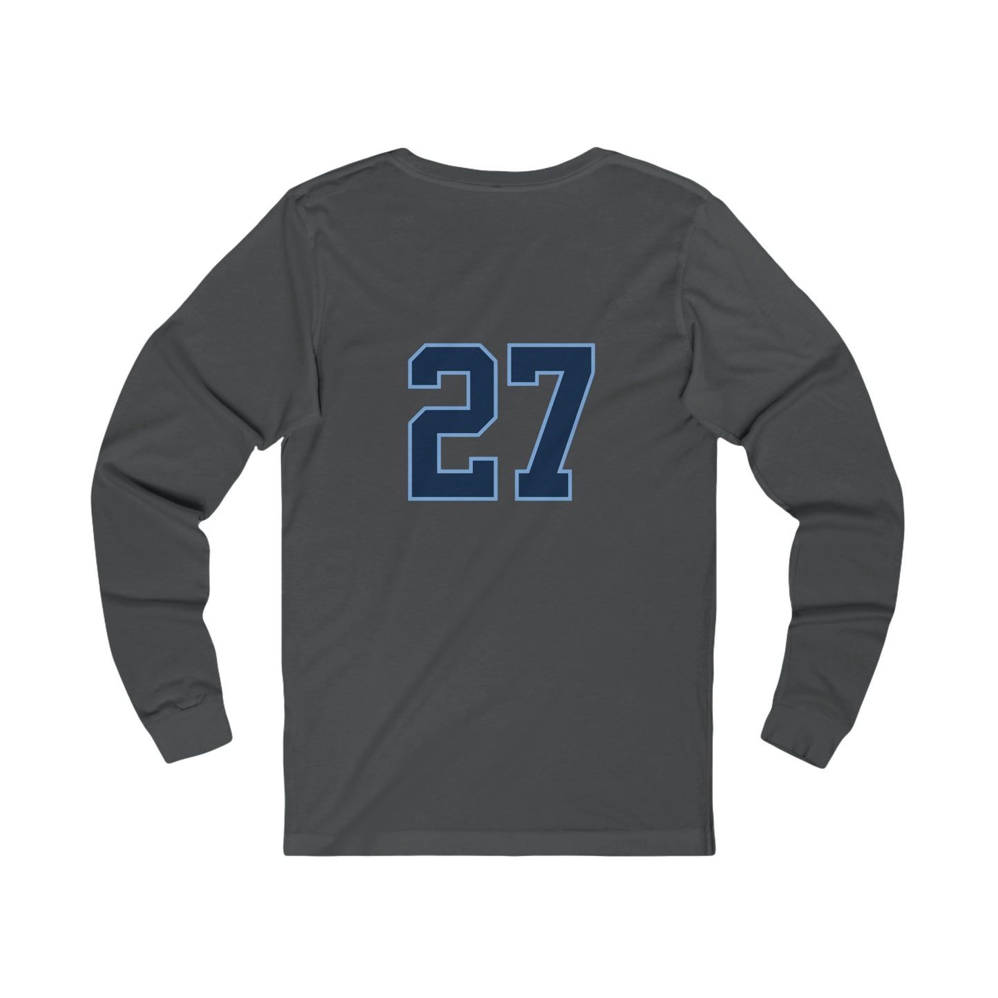 Reasonz Script Long Sleeve Tee — '27' Back Number Casual Baseball Shirt